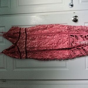 Pink Lace Sleeveless Dress